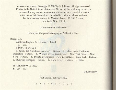 Winter and Night by Rozan, S. J: As New Hardcover (2002) 1st Edition ...