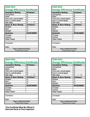Residential Energy Efficiency Certificate Form - Fill and Sign ...