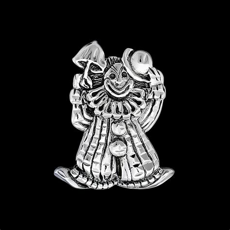 Circus Clown Pendant • 925 Sterling Silver • Diamond Cut • Handmade ...