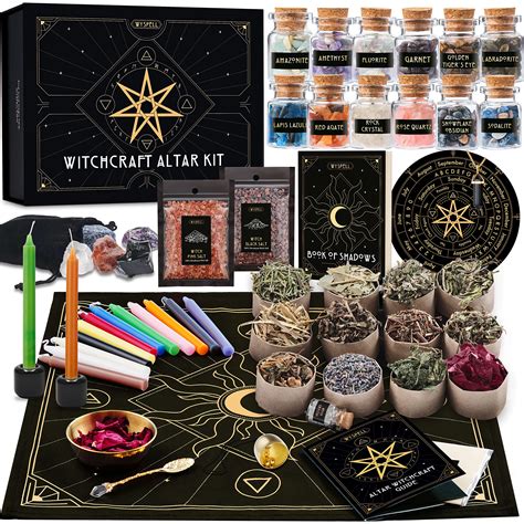 Amazon.com: Wyspell Large Witchcraft Kit 65 PCS - Witch Altar Spell Kit ...