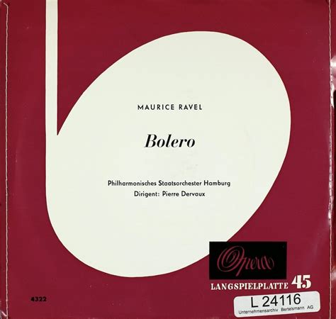 Pierre Dervaux. Philharmonisches Staatsorchester Hamburg. Ravel. Bolero ...