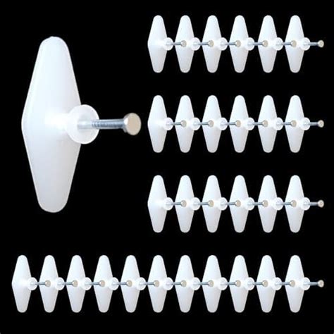Mabalo Plastic Hard Wall Picture Frame Hooks Hangers 4-Pin , Pack of 20 ...
