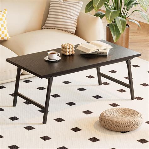 Folding Coffee Table, Portable Floor Table Desk for Sitting on The ...