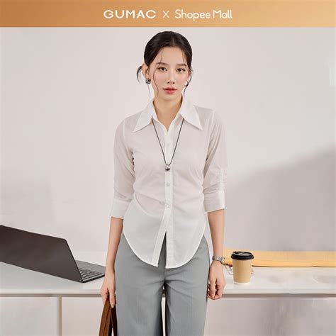 [MUA 2 GIẢM 50K] Áo sơ mi nữ kiểu nhún eo lai bầu kate silk mềm mịn thoáng mát thời trang GUMAC ...