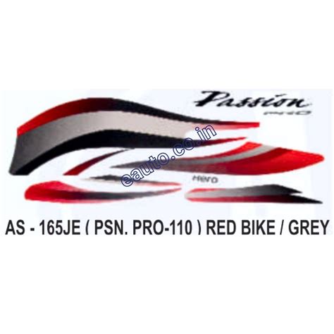 Graphics Sticker Set for Hero Passion Pro 110 | Red Vehicle | Grey Sti
