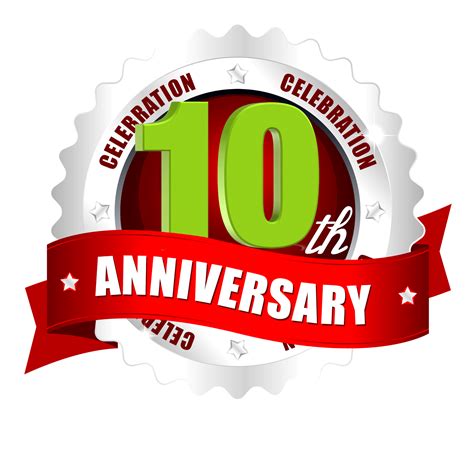10th anniversary ping logo with lable and red ribbon | naveengfx
