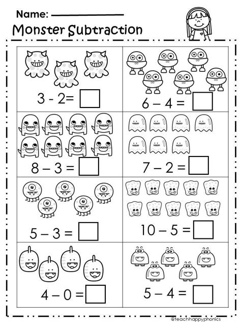 Halloween Math Addition and Subtraction Worksheets | Halloween math ...