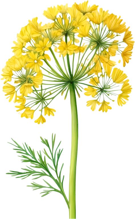 AI generated Watercolor painting of Dill flower. Ai-Generated 36130267 PNG
