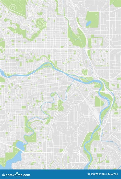 City Map Calgary, Color Detailed Plan, Vector Illustration Stock Vector ...