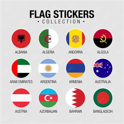 Premium Vector | National Flags Of The World Stickers With Names ...