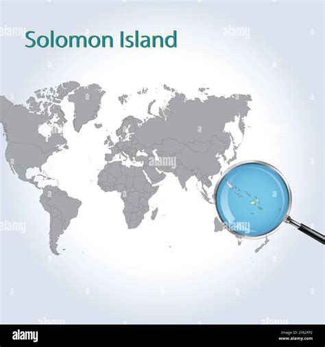 Solomon Islands Magnified Map and Flag, Solomon Islands Enlargement ...