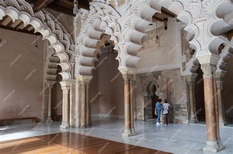 Premium Photo | View of the lobed arab arches of the access to the ...