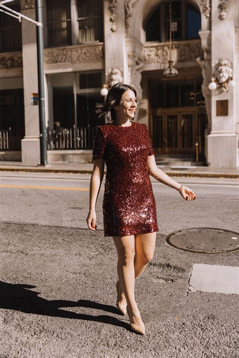 The Perfect Red Sequined Mini Dress - an indigo day