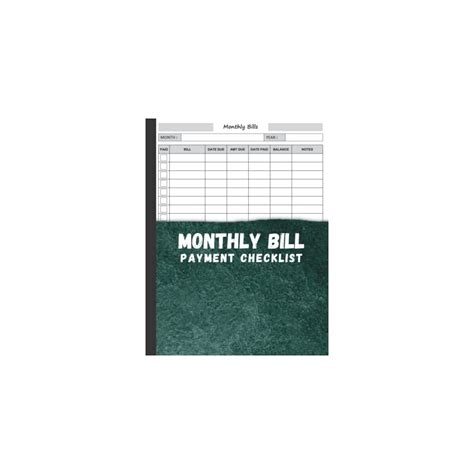 Buy Monthly Bill Payment Checklist: Monthly Bill Payment Organizer ...