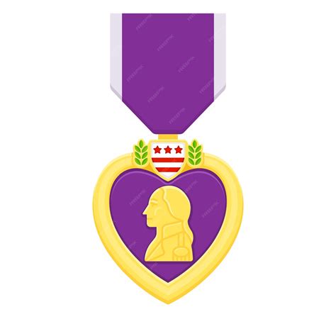 Premium Vector | Purple heart medal, us army award.