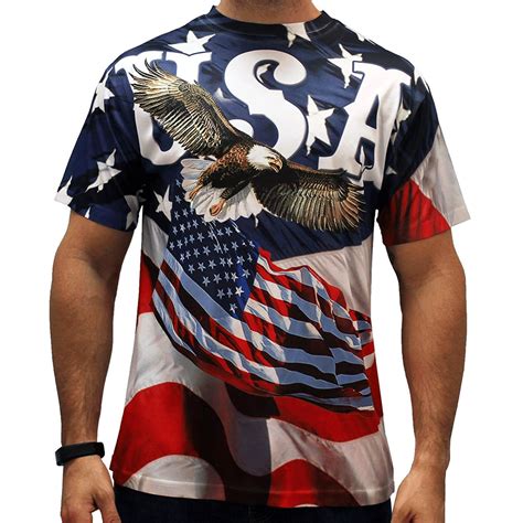 USA Eagle Liberty American Flag T-Shirt Available in Sizes Small - 4X ...