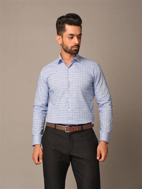 Buy Blue Plaid Checks Cotton Shirt Online | Tistabene