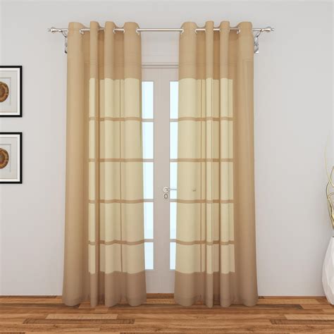 Buy Marshmallow Beige Solid Sheer Door Curtains - 110x225cm - Set of 2 ...