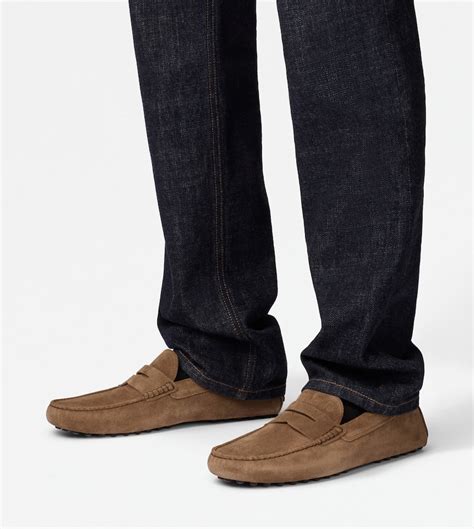 Man BROWN Gommino Loafers in Suede XXM22L00010RE05S818 | Tods
