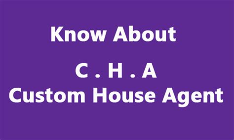 CHA: Custom House Agent ~ Export Import India