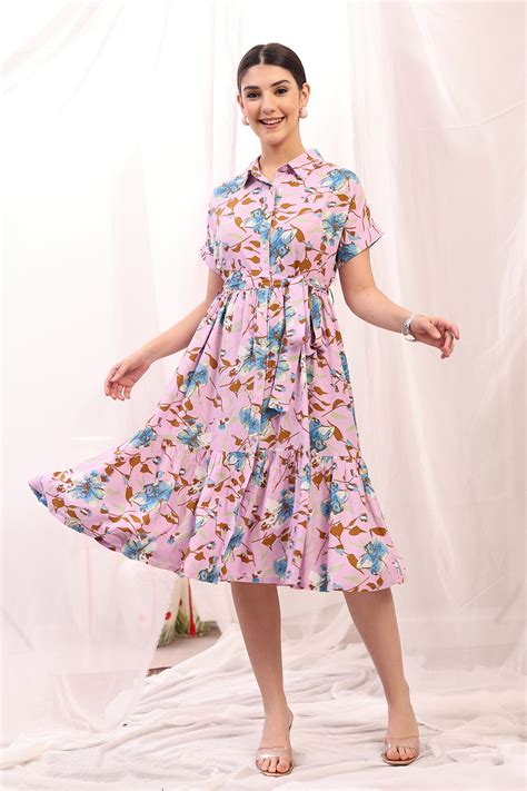 Floral Printed Zipless Feeding Maternity Dress - Pink – House Of Zelena™