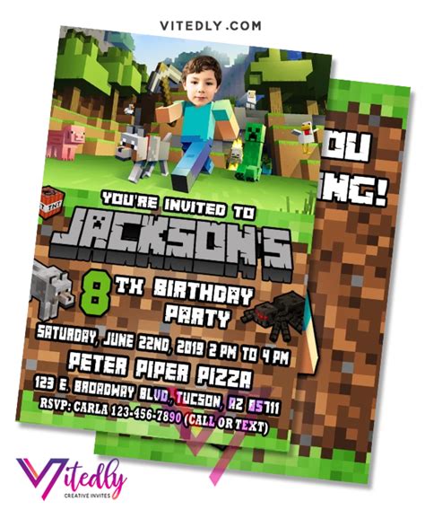 Minecraft Birthday Invitations