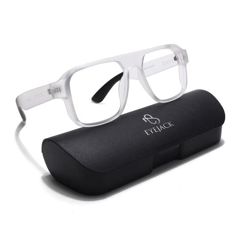 Eyejack Thunder Matt Transparent Square Eyeglasses for Men & Women (13 ...