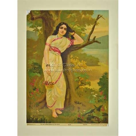 Raja Ravi Varma, Lithograph, Oleograph, Print, Antique, Vintage, Ahilya