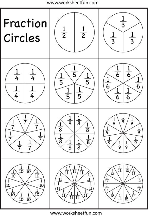 Fraction Circles Worksheet / FREE Printable Worksheets - Worksheetfun