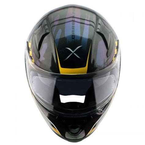 AXOR Apex Carbon Small Checks Gloss Neon Yellow Helmet– Moto Central