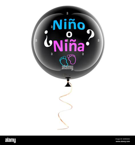 Boy Or Girl Gender Reveal Balloon on Spanish. Gender reveal party or ...