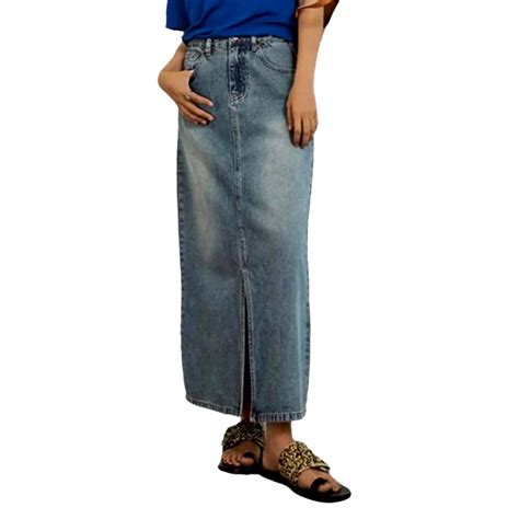 Slit floor-length denim skirt – Rae Jeans