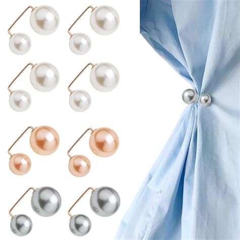 TecoKart® 8pcs Artificial Pearl Brooch Saree Pin for Pleats Anti ...