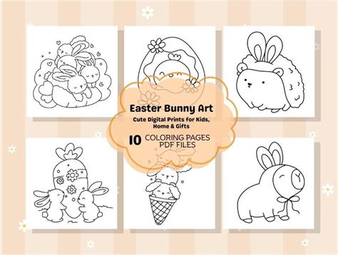 Buy Easter Coloring Pages – 10 Cute and Easy and Bold Printable Sheets ...