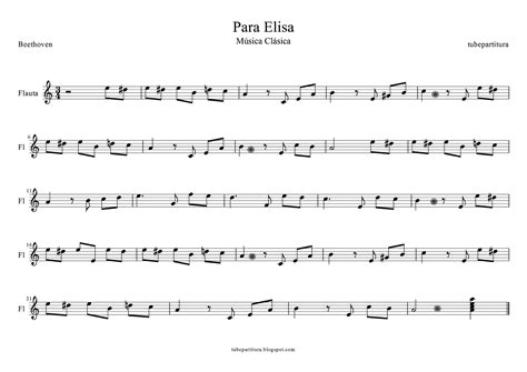 tubescore: Fur Elise by Beethoven Sheet Music for Flute and Recorder ...