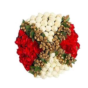 Maahal™ Artificial Flower Bun Juda Maker Flower Gajra Hair Accessories ...