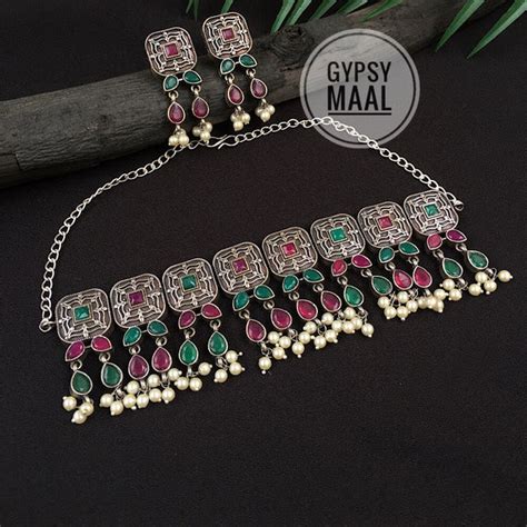 Ruby & Emerald Royal Choker Set – Gypsy Maal