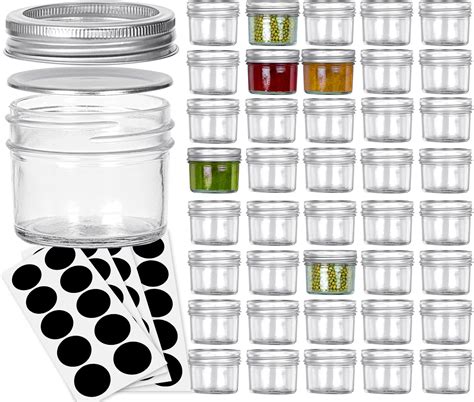 Amazon.com: VERONES Mason Jars, 4OZ Canning Jars With Regular Lids and ...