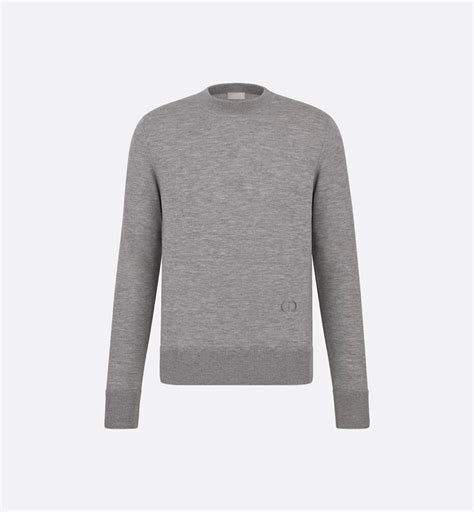 CD Icon Round Neck Sweater Navy Blue Cashmere Jersey | DIOR