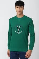 Buy Men Green Graphic Print Crew Neck Sweatshirt Online - 784535 | Van ...