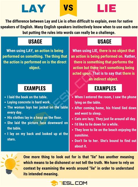 Lay vs. Lie: Don't Mix Them Up! • 7ESL