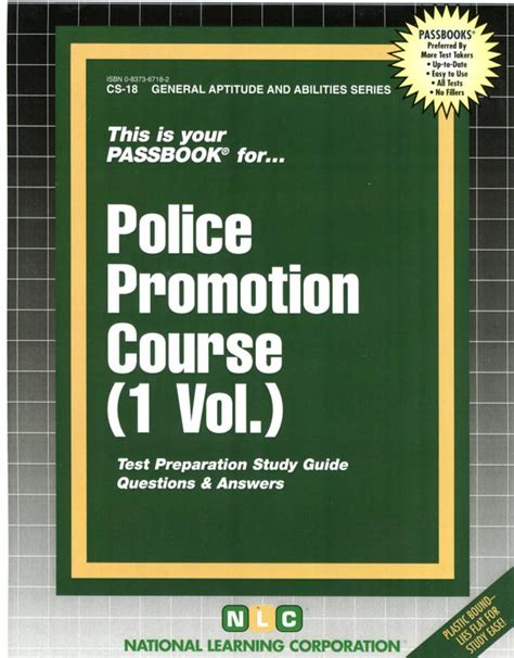 POLICE PROMOTION COURSE (ONE VOLUME): Passbooks Study Guide (General ...