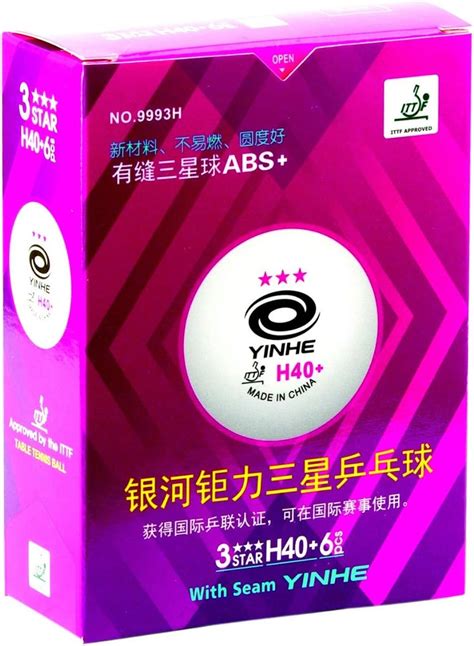 Yinhe ABS+ 3 Star H40+ Seam Balls (Pack of 6) White , Standard Size ...