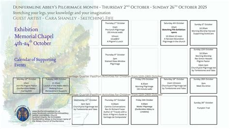 Dunfermline Abbeys Pilgrimage Month - October 2-26, 2025, St Margaret ...