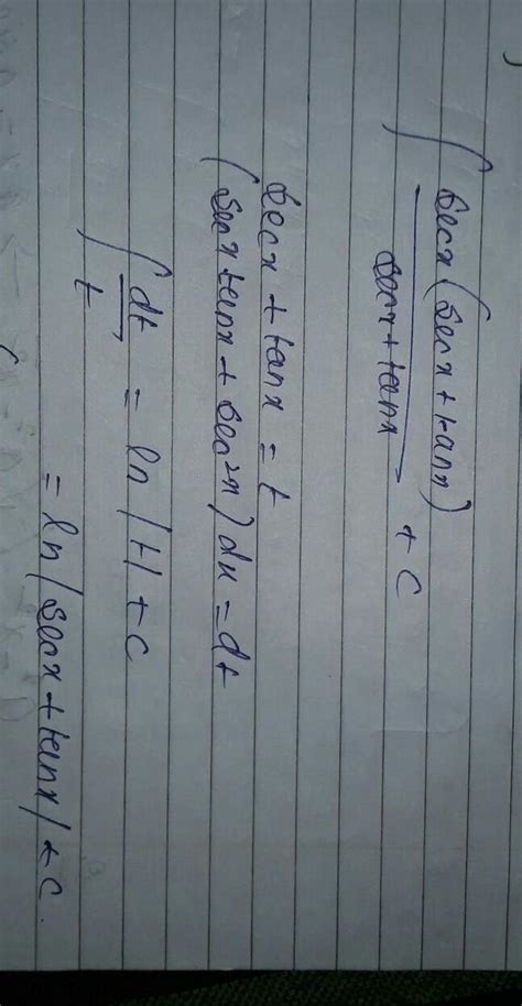 integration of Sec x dx.. - Brainly.in