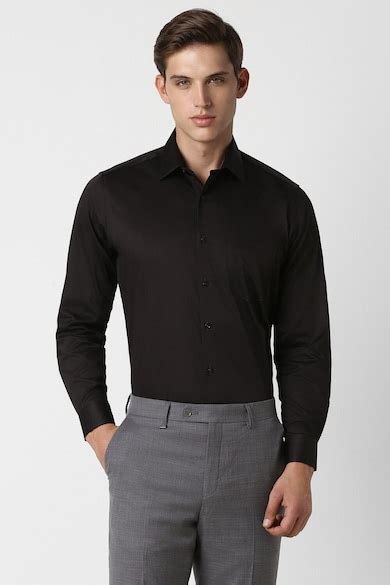 Buy Men Brown Regular Fit Solid Full Sleeves Formal Shirt Online ...
