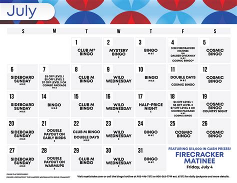 Foxwoods Bingo Calendar 2025 November - 2026 Calendar Printable