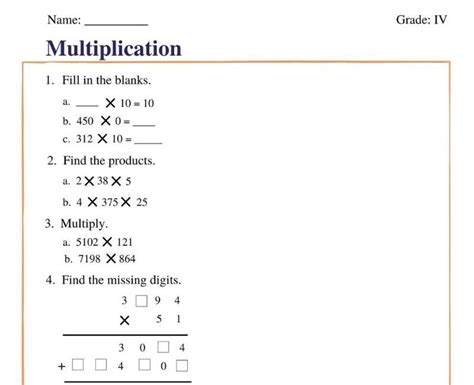Image result for Multiplication 4th Class