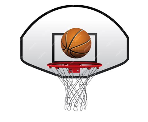 Premium Vector | Realistic basket ball with net isolated. basketball hoop