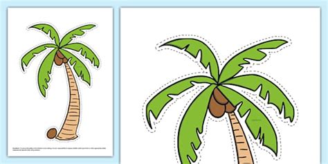 Palm Tree Emoticon Cut-Out (teacher made) - Twinkl